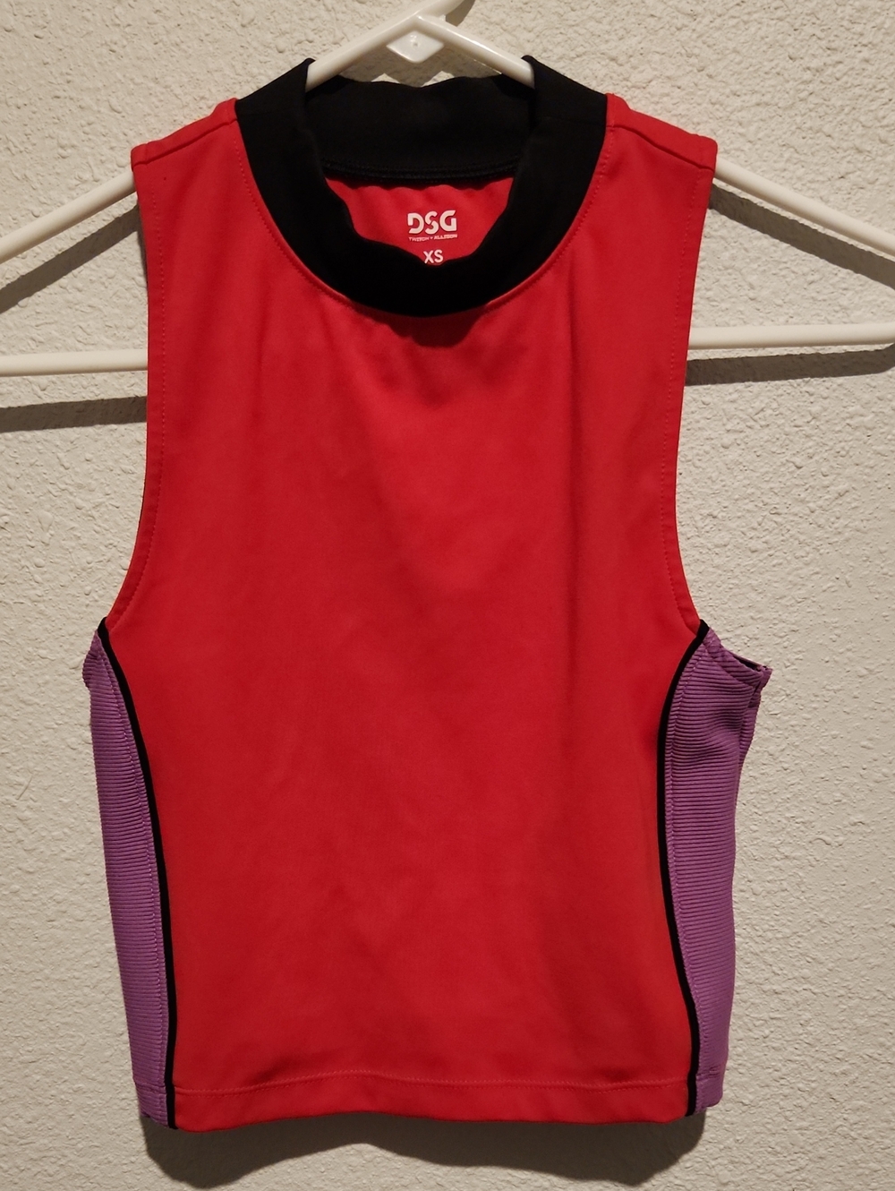 DSG Dick's Sporting Goods Colorblock Crop Tank | Red Purple Black | XS